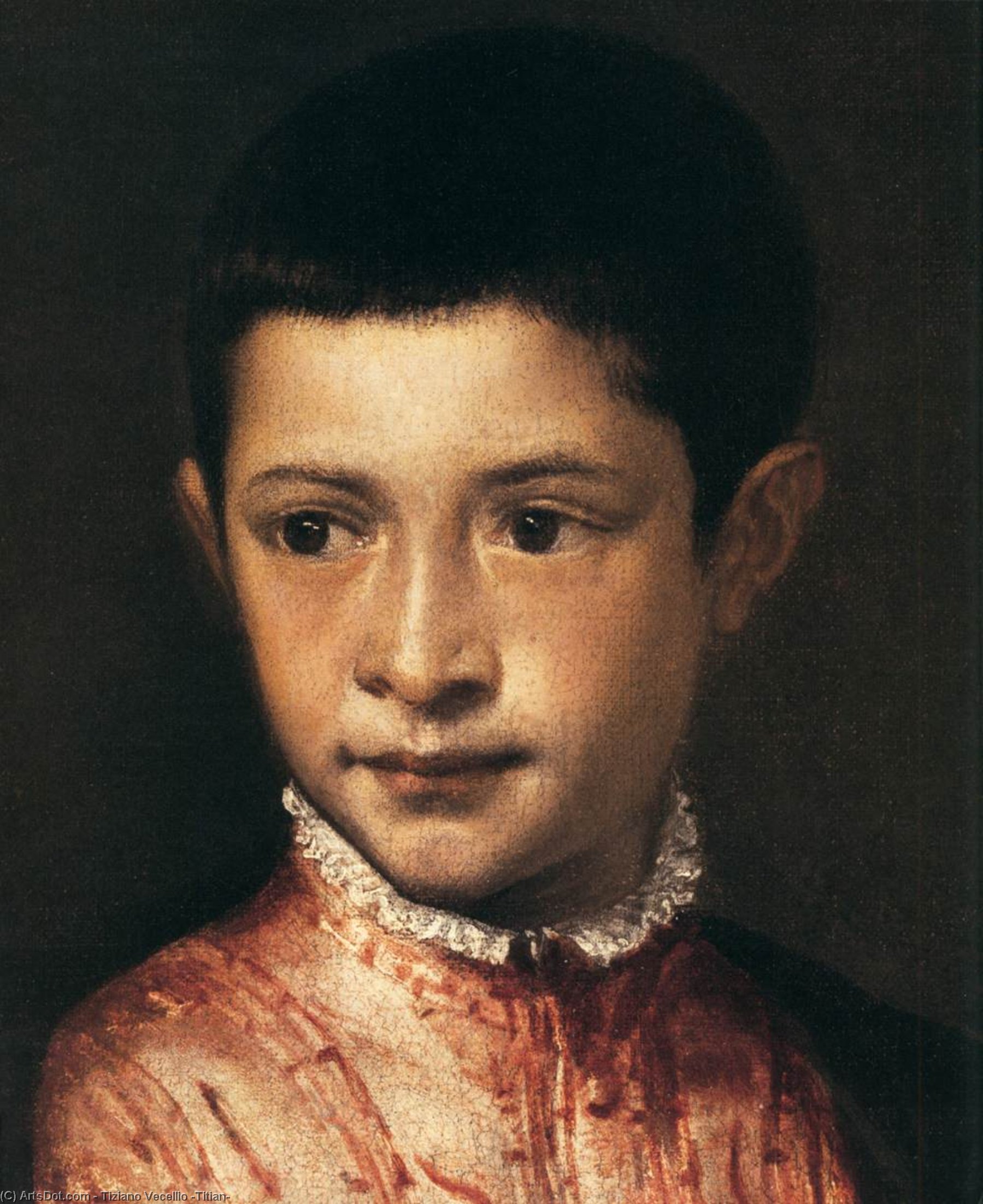 WikiOO.org - 백과 사전 - 회화, 삽화 Tiziano Vecellio (Titian) - Portrait of Ranuccio Farnese (detail)