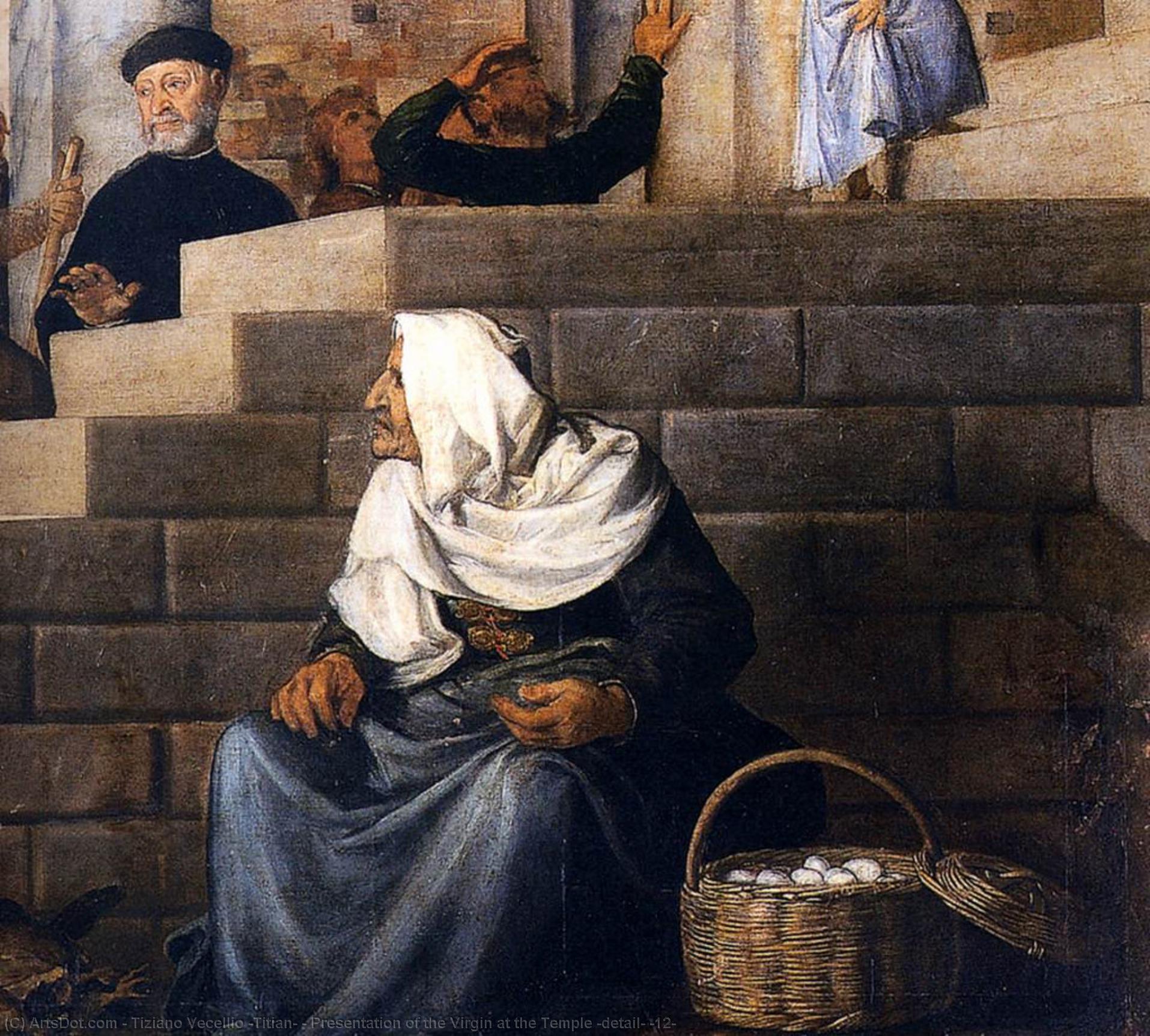 Wikoo.org - موسوعة الفنون الجميلة - اللوحة، العمل الفني Tiziano Vecellio (Titian) - Presentation of the Virgin at the Temple (detail) (12)