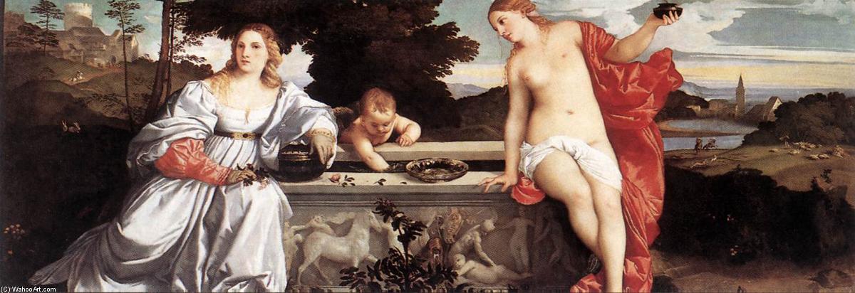 WikiOO.org - Encyclopedia of Fine Arts - Lukisan, Artwork Tiziano Vecellio (Titian) - Sacred and Profane Love