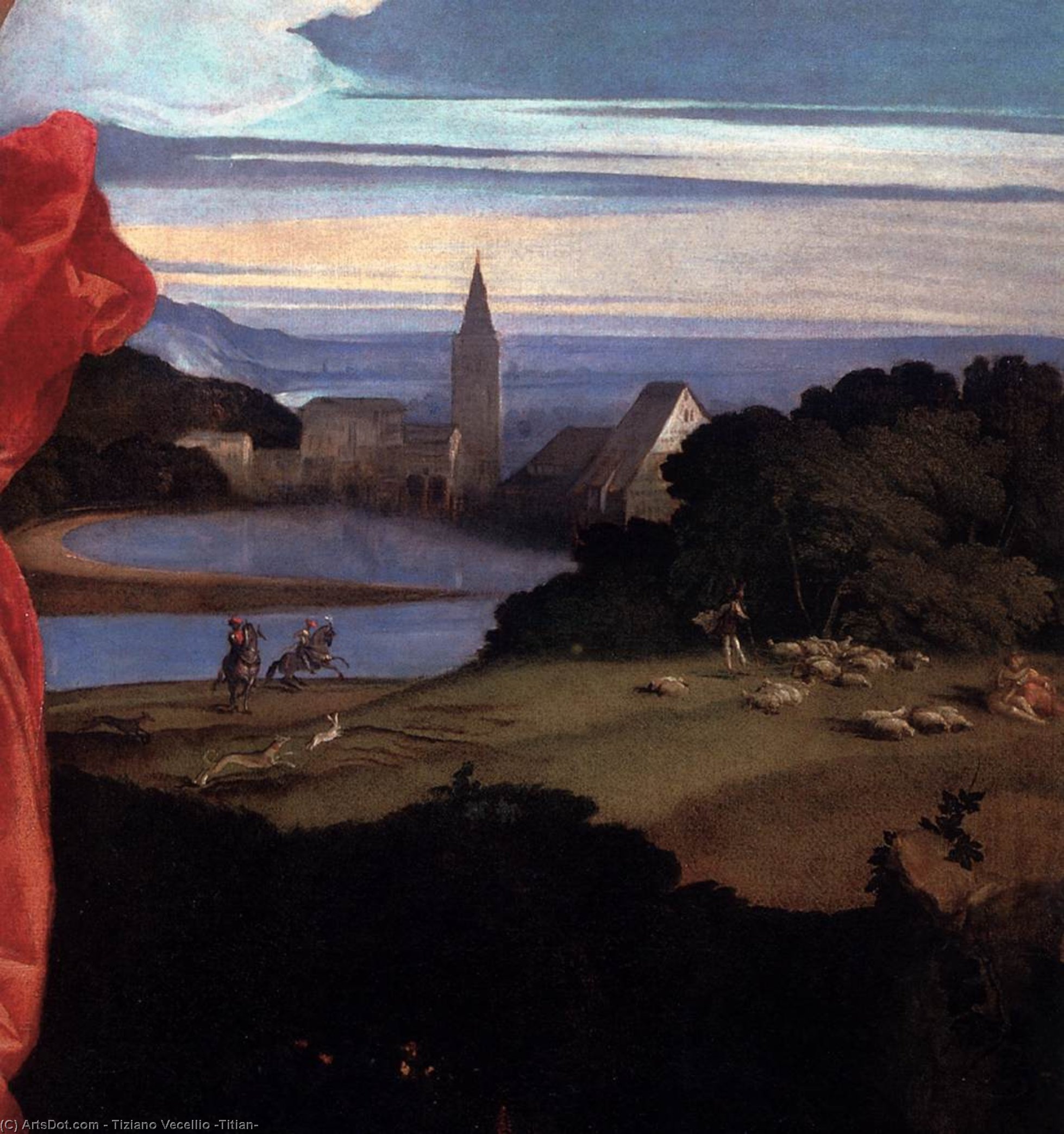 Wikioo.org – L'Enciclopedia delle Belle Arti - Pittura, Opere di Tiziano Vecellio (Titian) - amore sacro e profano ( dettaglio ) ( 8 )