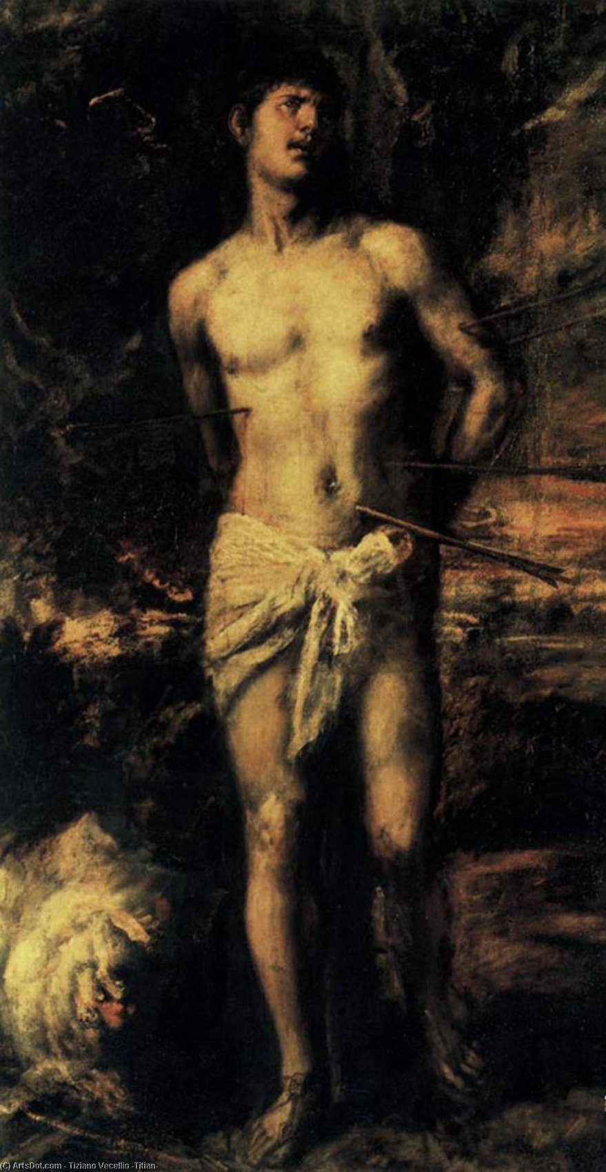 Wikioo.org - The Encyclopedia of Fine Arts - Painting, Artwork by Tiziano Vecellio (Titian) - St Sebastian