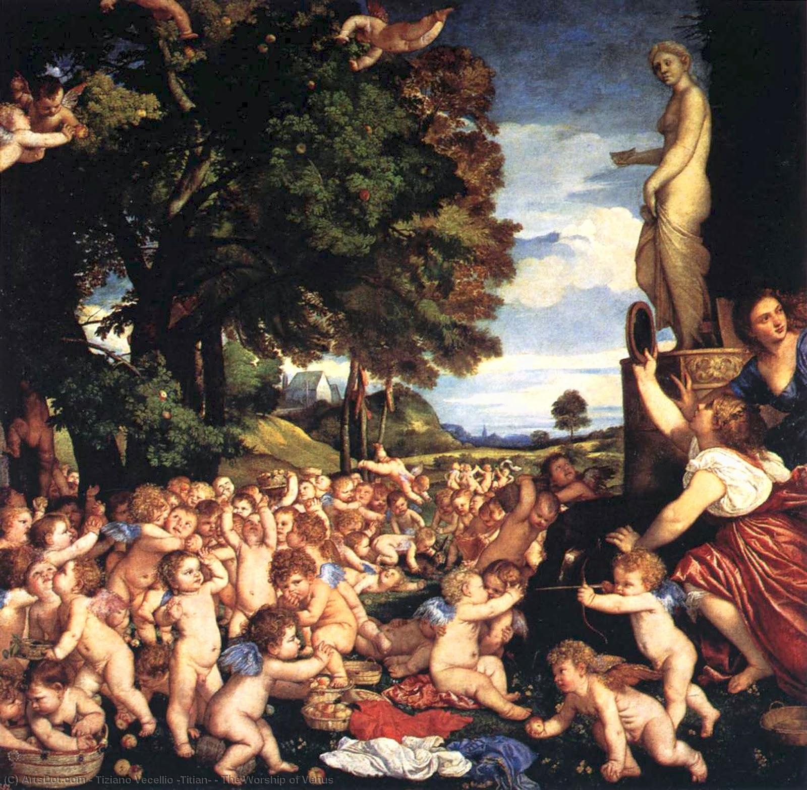 WikiOO.org - Enciklopedija dailės - Tapyba, meno kuriniai Tiziano Vecellio (Titian) - The Worship of Venus