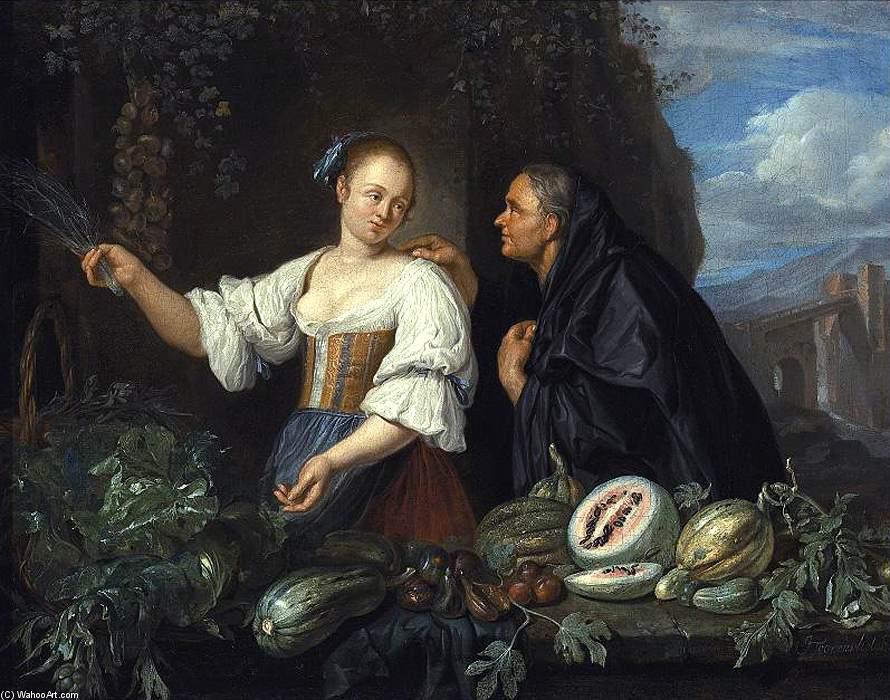 WikiOO.org - Encyclopedia of Fine Arts - Maleri, Artwork Jacob Toorenvliet - A Vegetable Seller