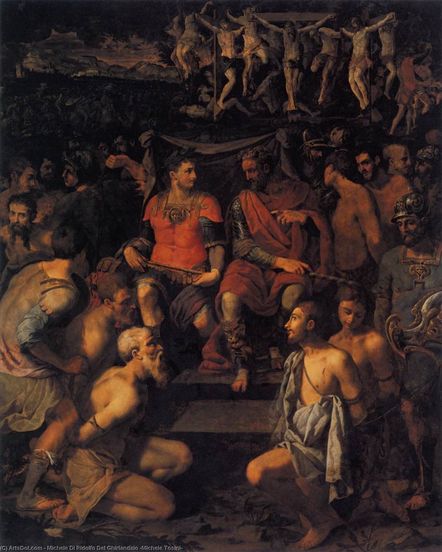 Wikioo.org - The Encyclopedia of Fine Arts - Painting, Artwork by Michele Di Ridolfo Del Ghirlandaio (Michele Tosini) - The Martyrdom of the Ten Thousand