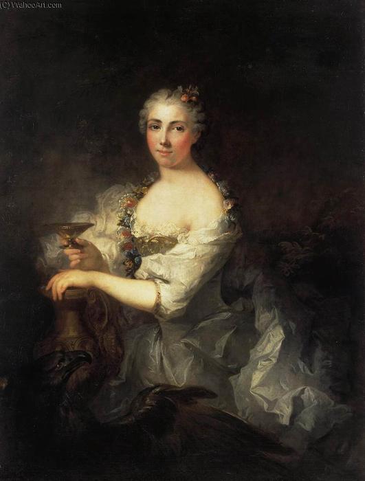 Wikioo.org – L'Enciclopedia delle Belle Arti - Pittura, Opere di Robert Le Vrac De Tournières - Ritratto of donna sconosciuta as Hebe