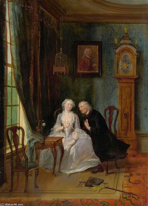 Wikioo.org – L'Encyclopédie des Beaux Arts - Peinture, Oeuvre de Cornelis Troost - amour Scène à