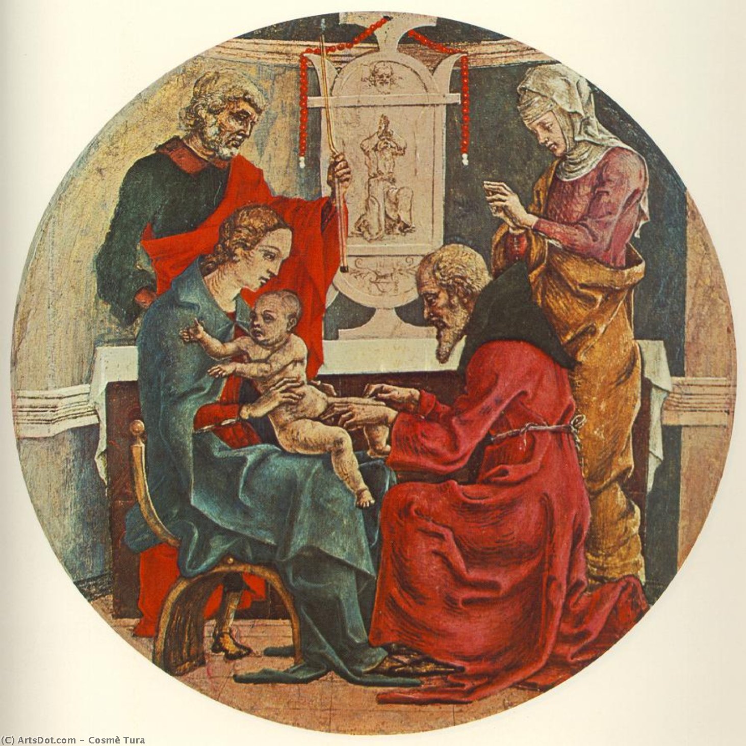 Wikioo.org - The Encyclopedia of Fine Arts - Painting, Artwork by Cosmè Tura - Circumcision (from the predella of the Roverella Polyptych)