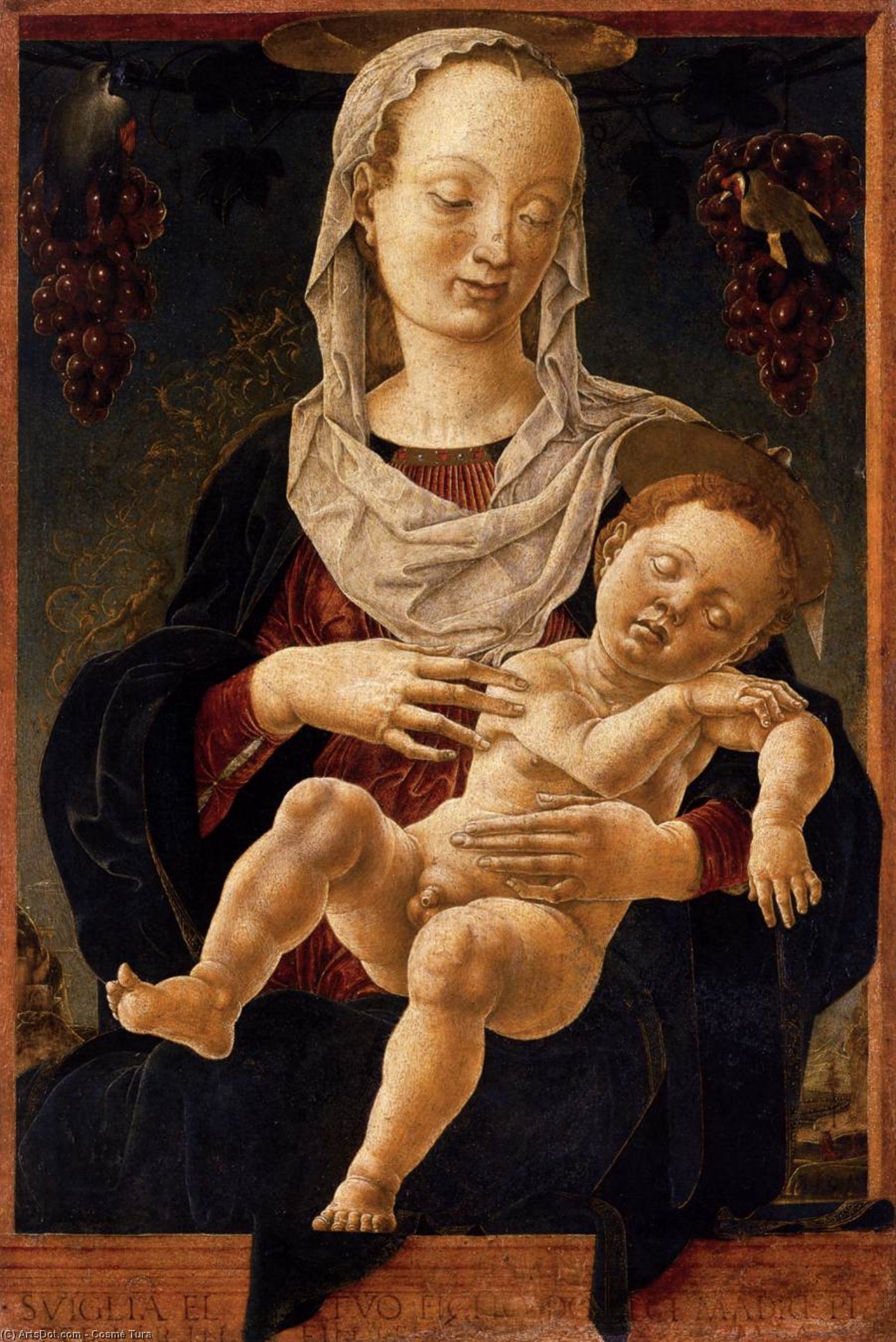 Wikioo.org - The Encyclopedia of Fine Arts - Painting, Artwork by Cosmè Tura - The Madonna of the Zodiac