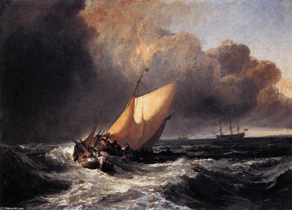 WikiOO.org - دایره المعارف هنرهای زیبا - نقاشی، آثار هنری William Turner - Dutch Boats in a Gale