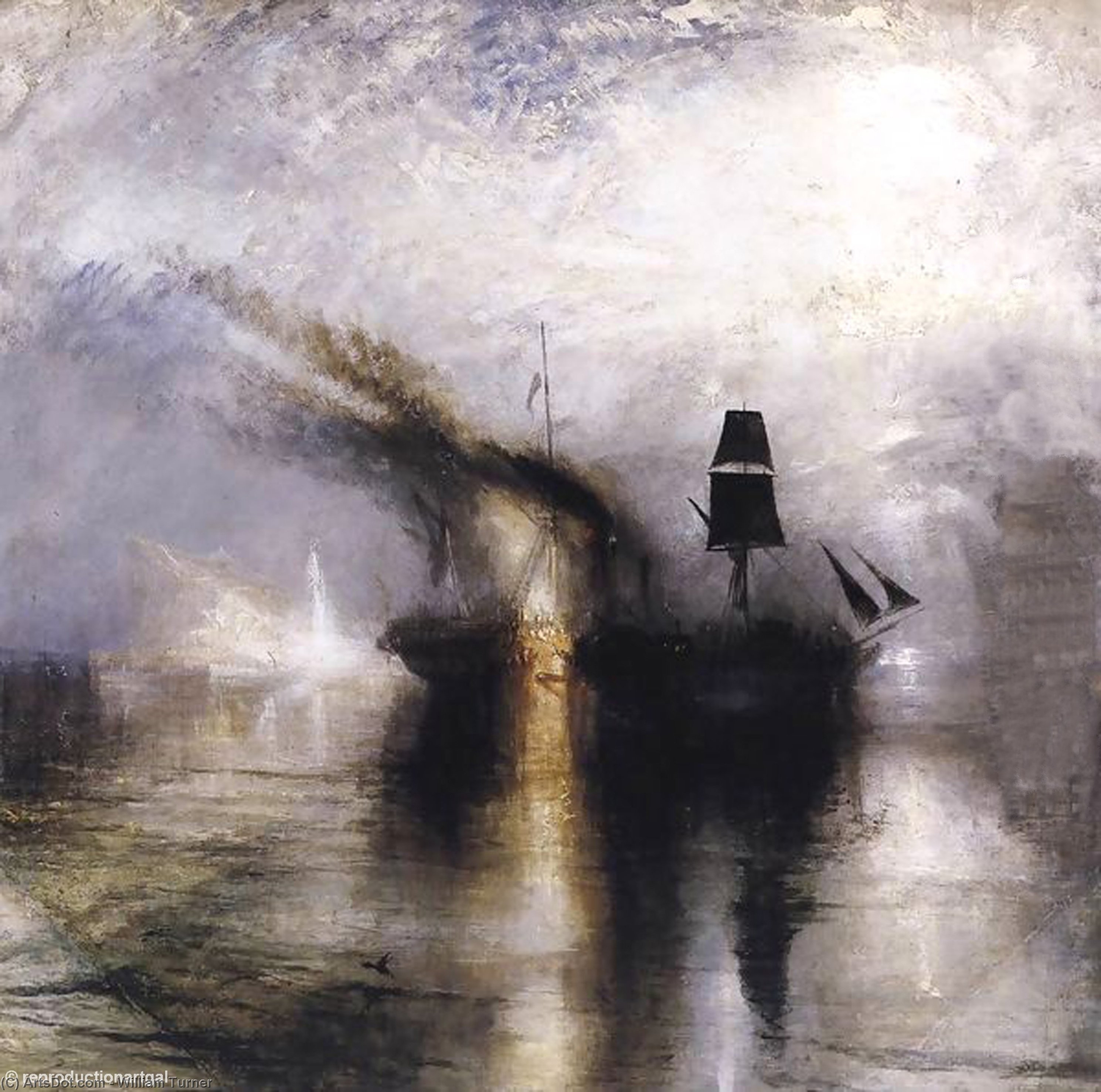 WikiOO.org – 美術百科全書 - 繪畫，作品 William Turner - 和平 -   葬  在  大海