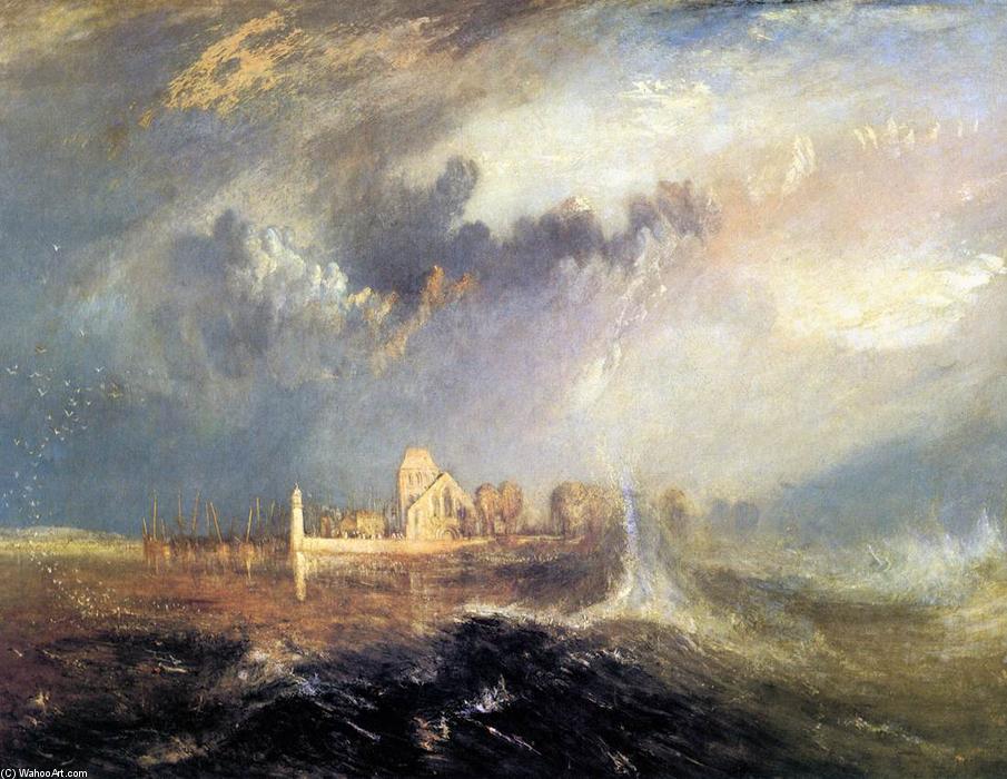 Wikioo.org - The Encyclopedia of Fine Arts - Painting, Artwork by William Turner - Quillebeuf, at the Mouth of Seine