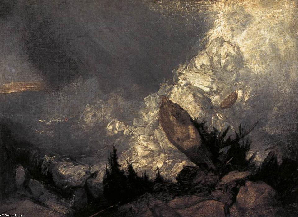 WikiOO.org - Encyclopedia of Fine Arts - Maalaus, taideteos William Turner - The Fall of an Avalanche in the Grisons