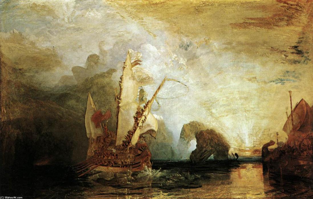 Wikioo.org - The Encyclopedia of Fine Arts - Painting, Artwork by William Turner - Ulysses Deriding Polyphemus