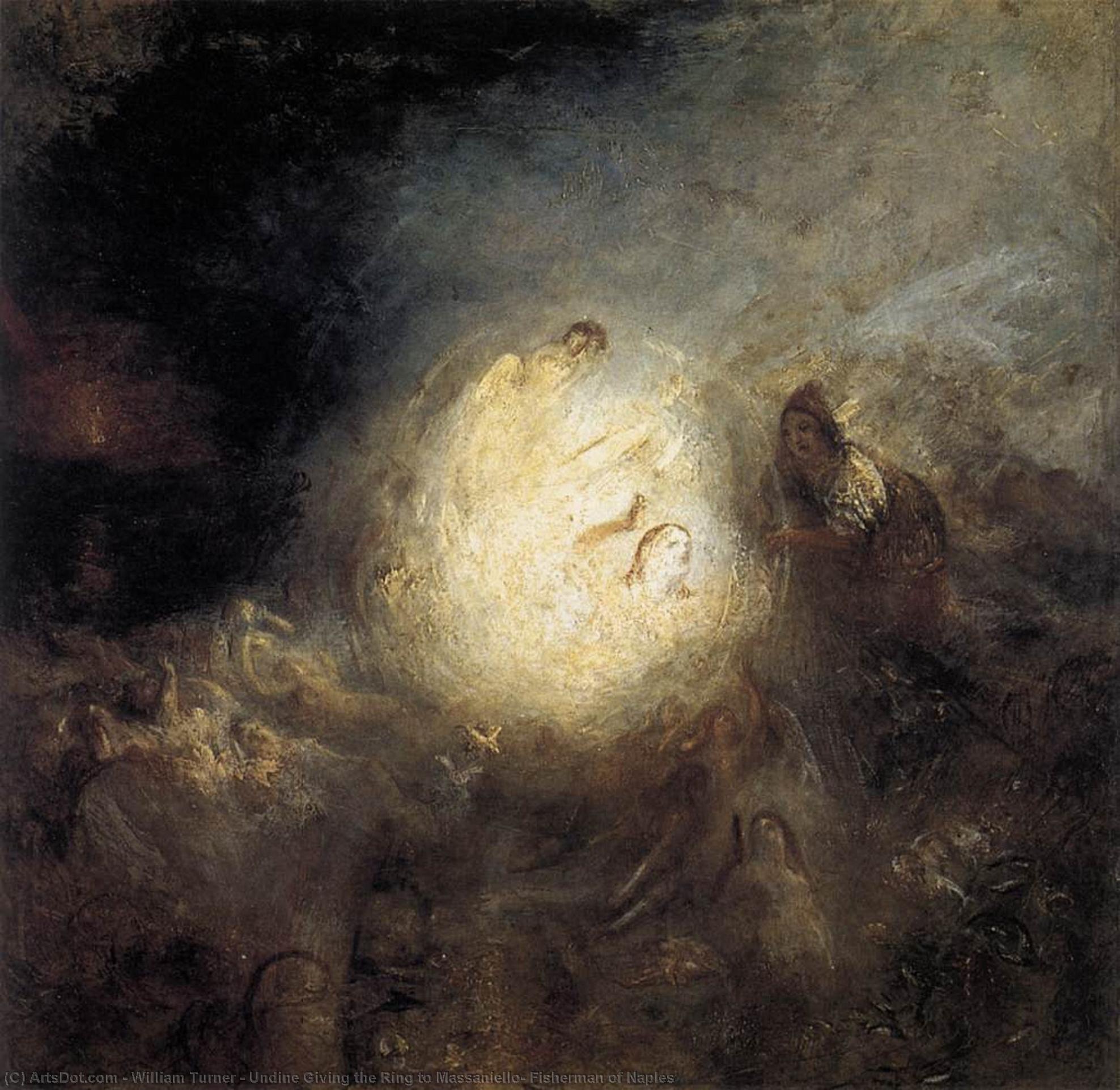 Wikioo.org - The Encyclopedia of Fine Arts - Painting, Artwork by William Turner - Undine Giving the Ring to Massaniello, Fisherman of Naples