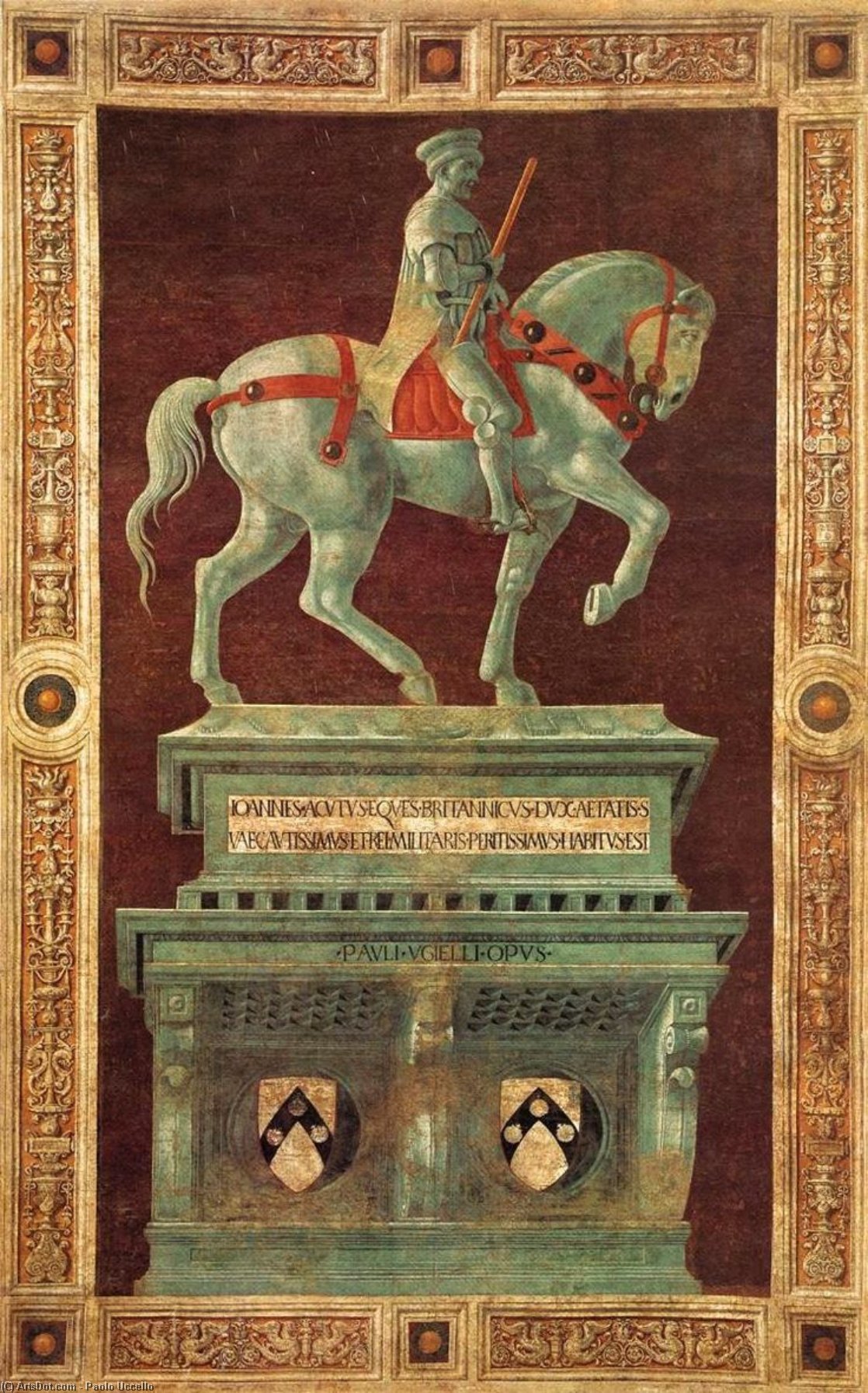 WikiOO.org - Güzel Sanatlar Ansiklopedisi - Resim, Resimler Paolo Uccello - Funerary Monument to Sir John Hawkwood