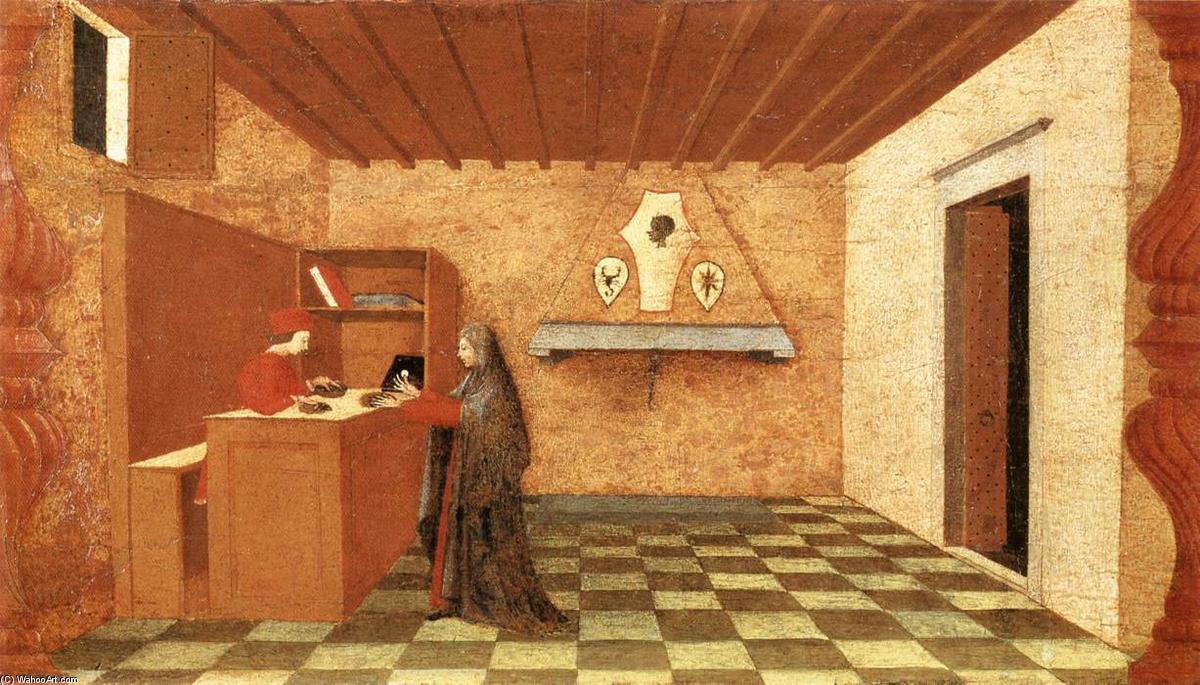 WikiOO.org - Encyclopedia of Fine Arts - Maalaus, taideteos Paolo Uccello - Miracle of the Desecrated Host (Scene 1)