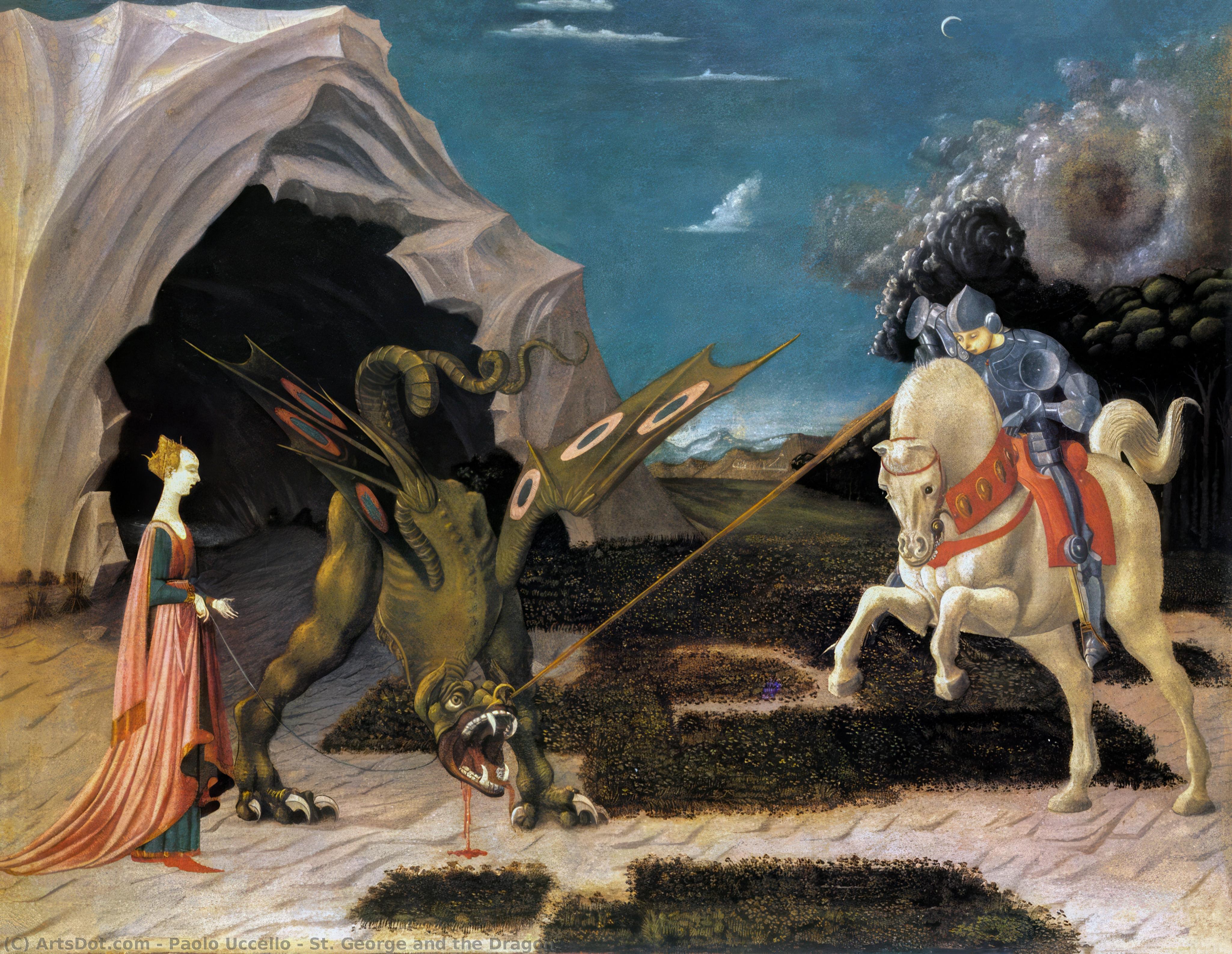 WikiOO.org – 美術百科全書 - 繪畫，作品 Paolo Uccello - 圣 . 乔治与龙