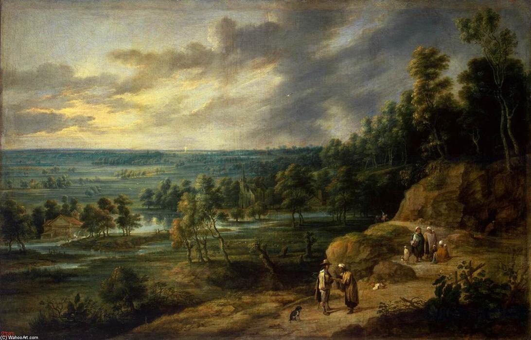 Wikioo.org - The Encyclopedia of Fine Arts - Painting, Artwork by Lucas Van Uden - Landscape with a Fortune-Teller
