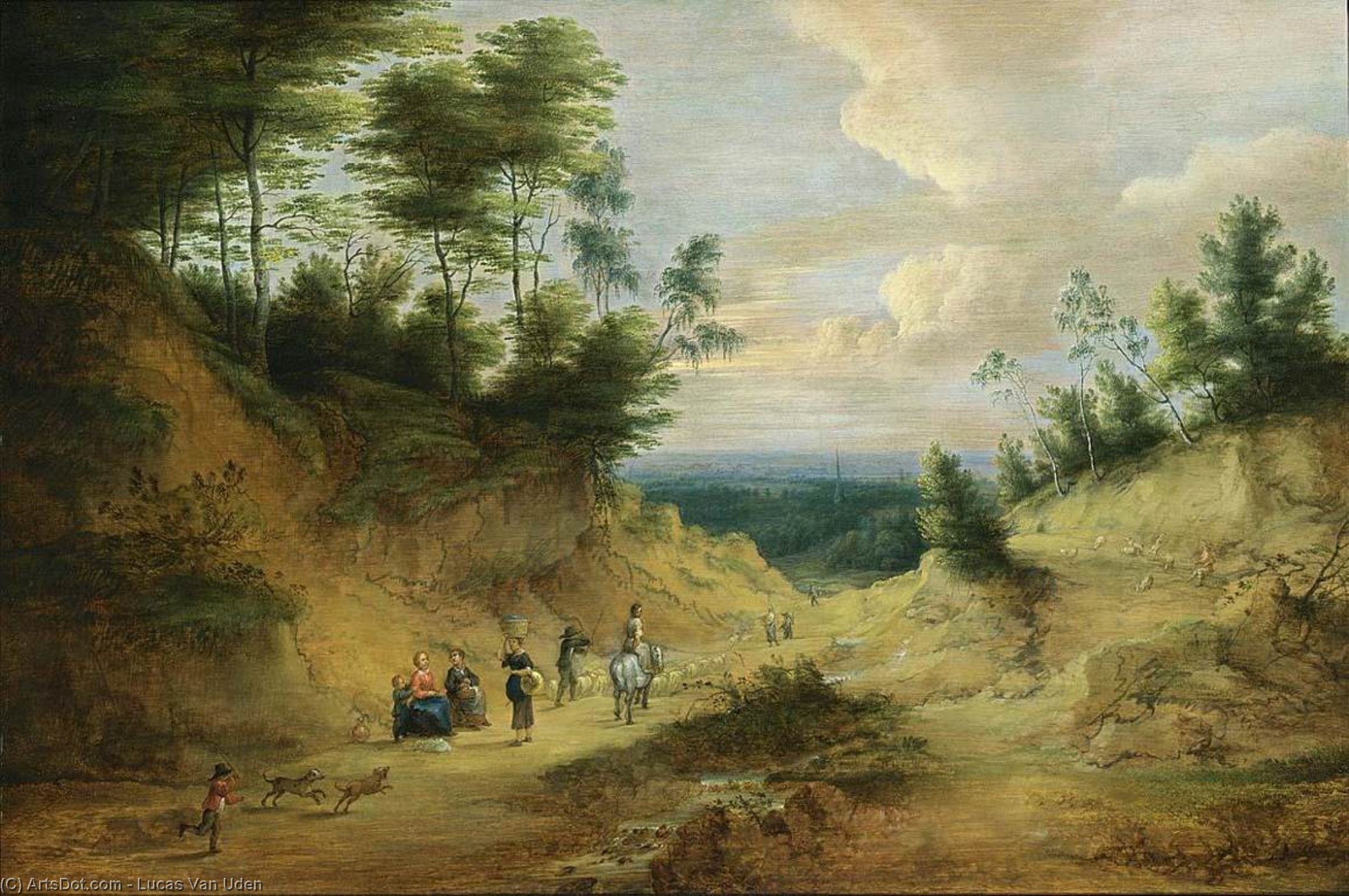 Wikioo.org - The Encyclopedia of Fine Arts - Painting, Artwork by Lucas Van Uden - Wooded Dune Landscape