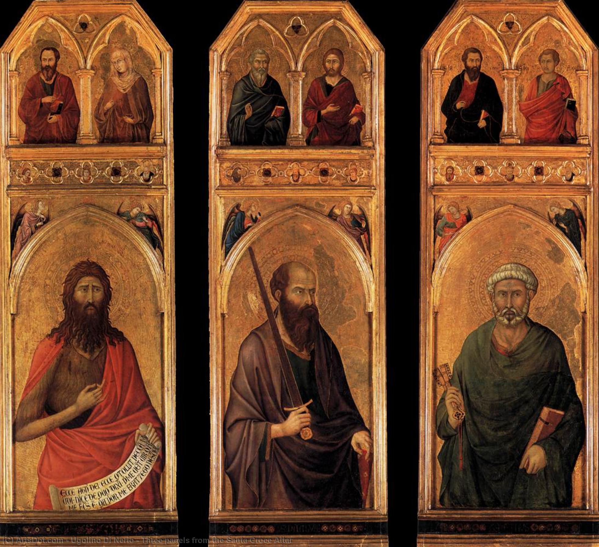 WikiOO.org - Енциклопедия за изящни изкуства - Живопис, Произведения на изкуството Ugolino Di Nerio - Three panels from the Santa Croce Altar