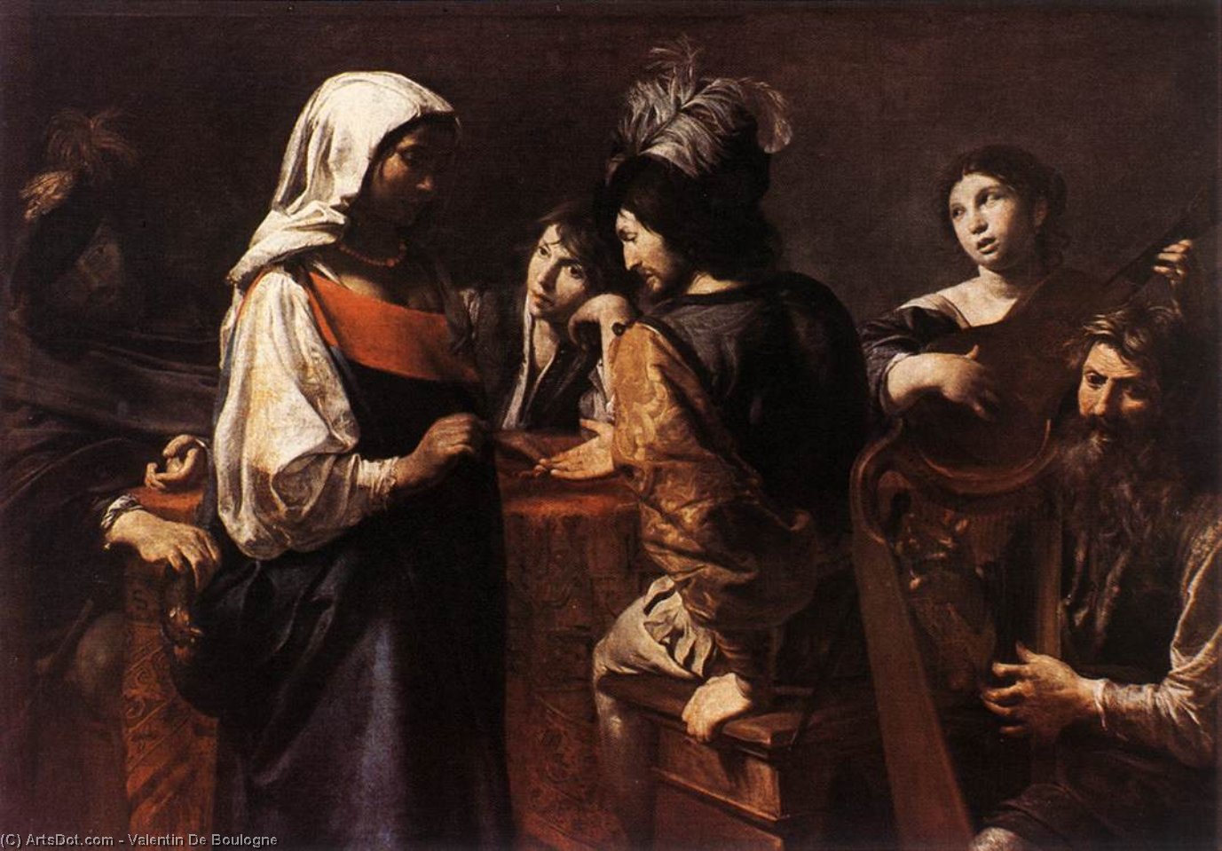 Wikioo.org - The Encyclopedia of Fine Arts - Painting, Artwork by Valentin De Boulogne - The Fortune Teller