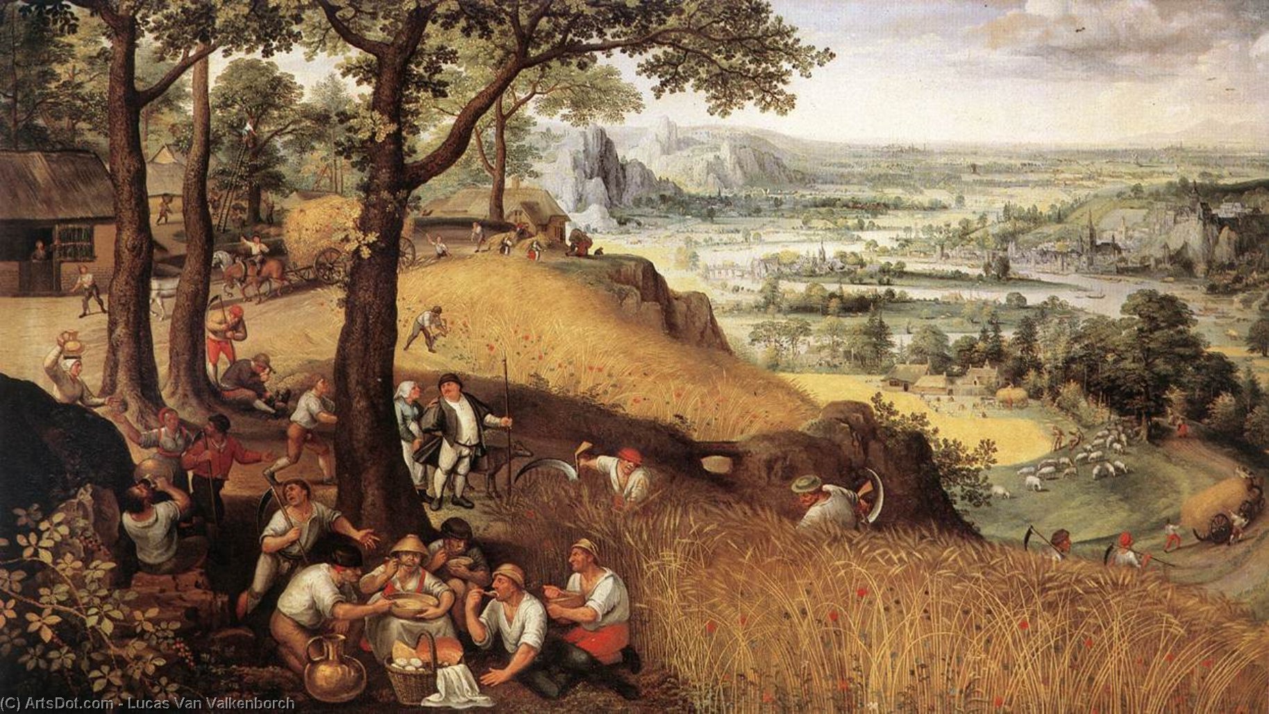 Wikioo.org - The Encyclopedia of Fine Arts - Painting, Artwork by Lucas Van Valkenborch - Landscape in Summer