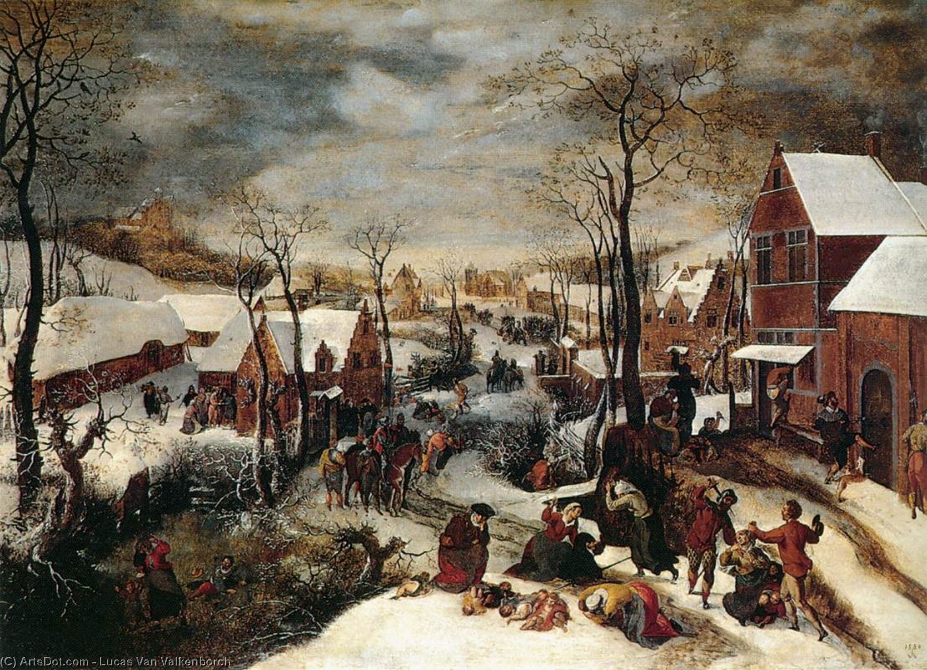 Wikioo.org – L'Encyclopédie des Beaux Arts - Peinture, Oeuvre de Lucas Van Valkenborch - Le Massacre des Innocents