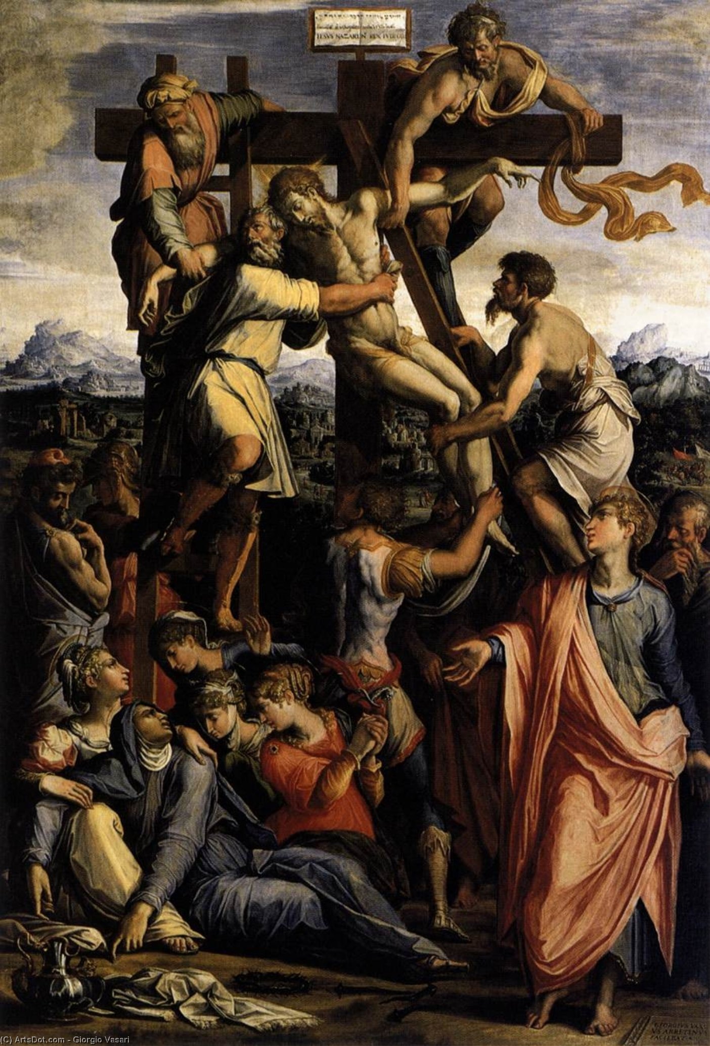 Wikioo.org - The Encyclopedia of Fine Arts - Painting, Artwork by Giorgio Vasari - Deposition from the Cross