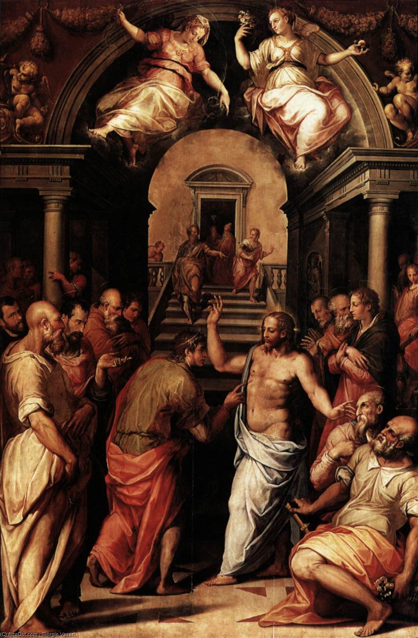 WikiOO.org - Enciklopedija dailės - Tapyba, meno kuriniai Giorgio Vasari - Incredulity of St Thomas