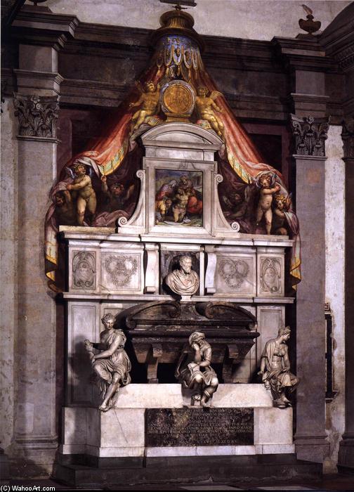 WikiOO.org - Enciklopedija likovnih umjetnosti - Slikarstvo, umjetnička djela Giorgio Vasari - Monument to Michelangelo