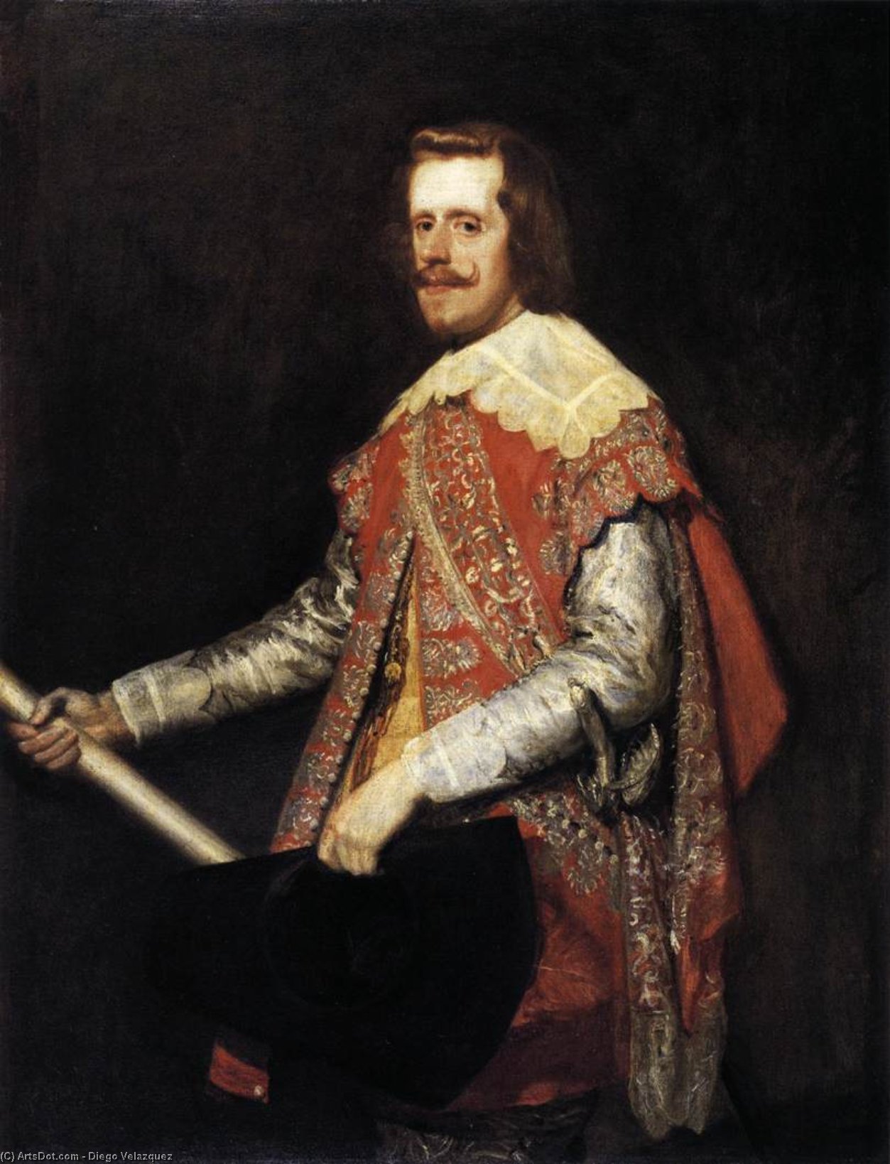 Wikioo.org - The Encyclopedia of Fine Arts - Painting, Artwork by Diego Velazquez - Phillip IV in Army Dress (The portrait of Fraga)