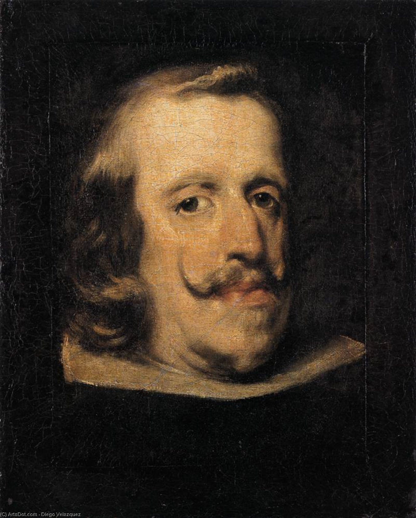 Wikioo.org - The Encyclopedia of Fine Arts - Painting, Artwork by Diego Velazquez - Portrait of Philip IV (fragment)