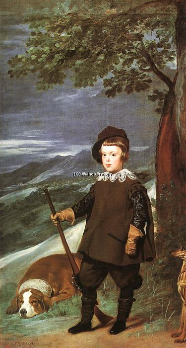 Wikioo.org – L'Enciclopedia delle Belle Arti - Pittura, Opere di Diego Velazquez - Il principe Baltasar Carlos come un cacciatore