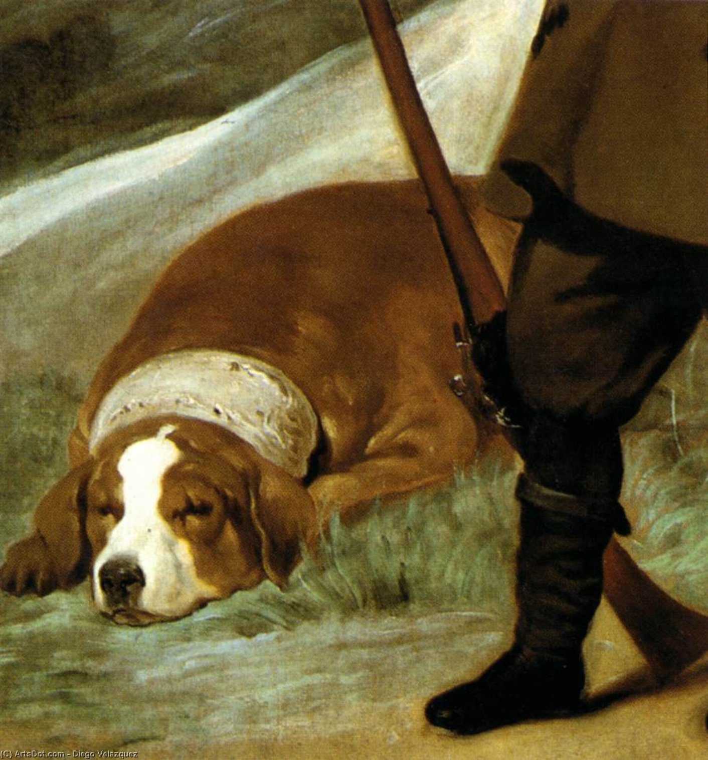 Wikioo.org – L'Enciclopedia delle Belle Arti - Pittura, Opere di Diego Velazquez - Principe baltasar carlos come Cacciatore ( particolare )