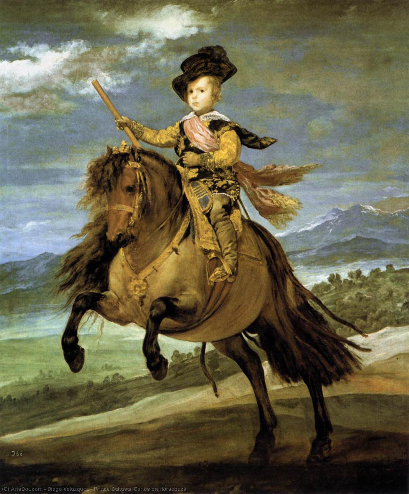 Wikioo.org - The Encyclopedia of Fine Arts - Painting, Artwork by Diego Velazquez - Prince Baltasar Carlos on Horseback