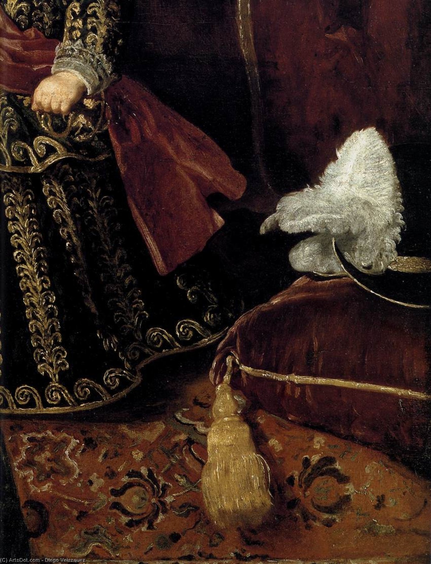 Wikioo.org - The Encyclopedia of Fine Arts - Painting, Artwork by Diego Velazquez - Prince Baltasar Carlos with a Dwarf (detail)