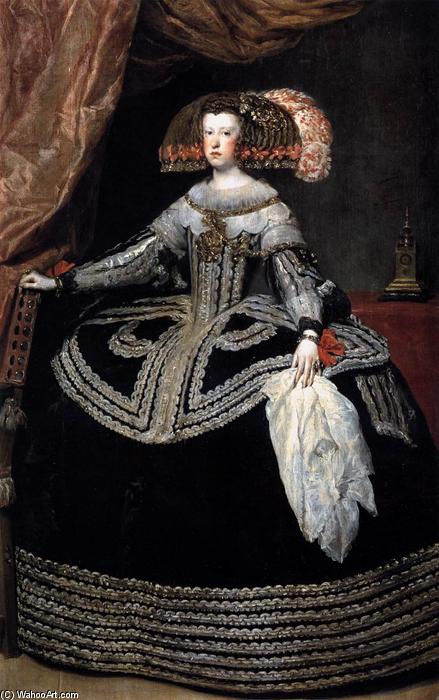 Wikioo.org - The Encyclopedia of Fine Arts - Painting, Artwork by Diego Velazquez - Queen Doña Mariana of Austria