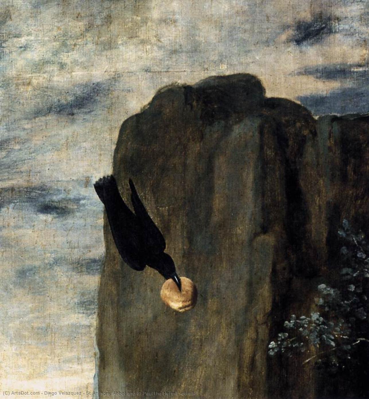 Wikioo.org - The Encyclopedia of Fine Arts - Painting, Artwork by Diego Velazquez - St Anthony Abbot and St Paul the Hermit (detail)