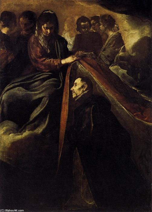 Wikioo.org - The Encyclopedia of Fine Arts - Painting, Artwork by Diego Velazquez - St Ildefonso Receiving the Chasuble from the Virgin