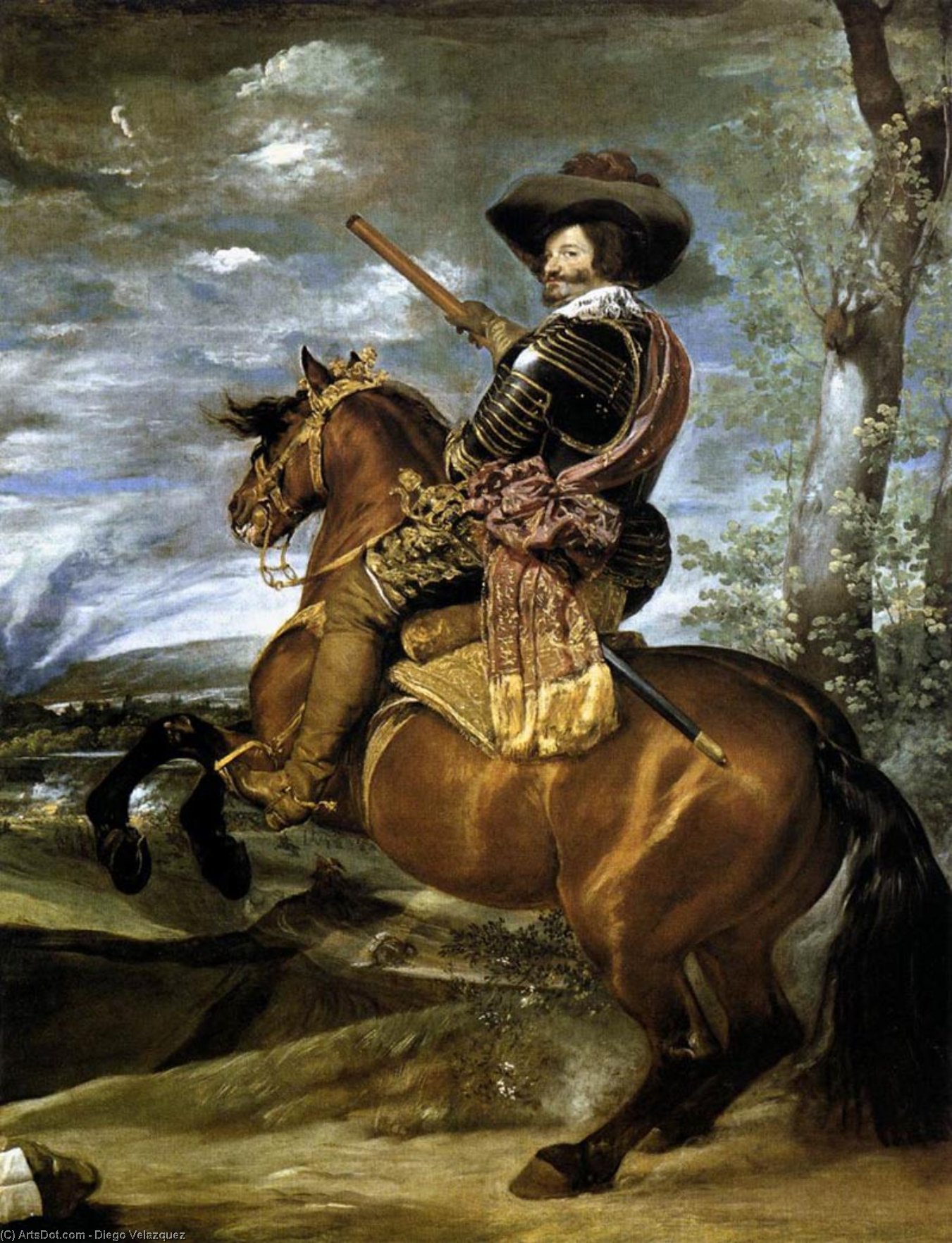 Wikioo.org - The Encyclopedia of Fine Arts - Painting, Artwork by Diego Velazquez - The Count-Duke of Olivares on Horseback