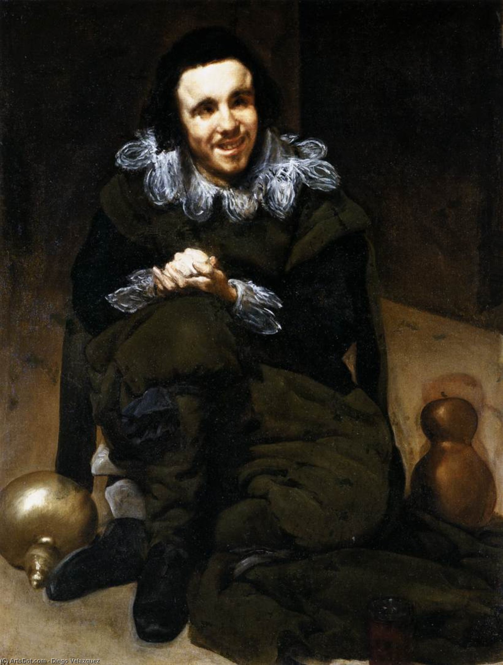 Wikioo.org - The Encyclopedia of Fine Arts - Painting, Artwork by Diego Velazquez - The Dwarf Don Juan Calabazas, called Calabacillas