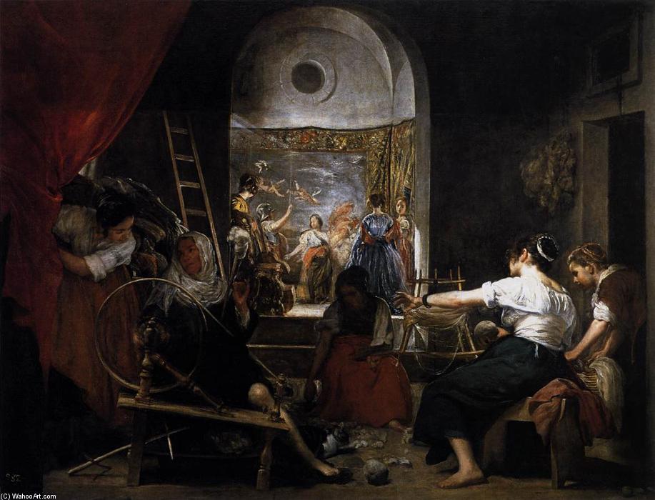 Wikioo.org - The Encyclopedia of Fine Arts - Painting, Artwork by Diego Velazquez - The Fable of Arachne (Las Hilanderas)