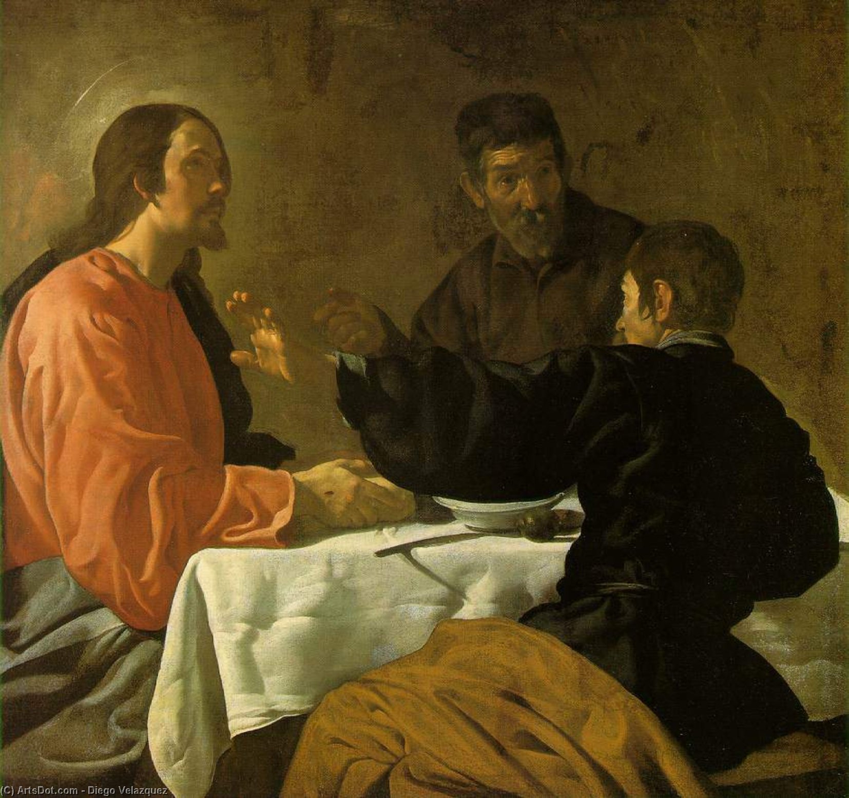 WikiOO.org - Енциклопедия за изящни изкуства - Живопис, Произведения на изкуството Diego Velazquez - The Supper at Emmaus