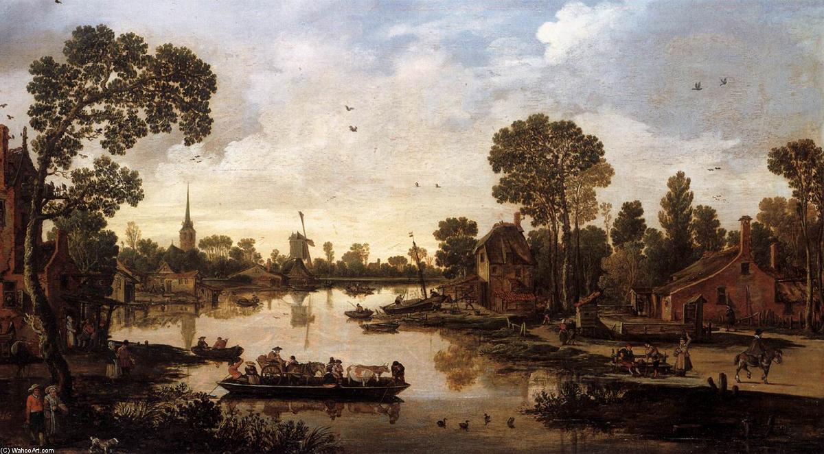 Wikioo.org – L'Enciclopedia delle Belle Arti - Pittura, Opere di Esaias Van De Velde - Ferry Boat