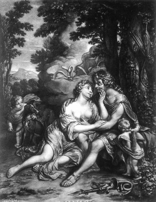 Wikioo.org - The Encyclopedia of Fine Arts - Painting, Artwork by Johannes I Verkolje - Venus and Adonis