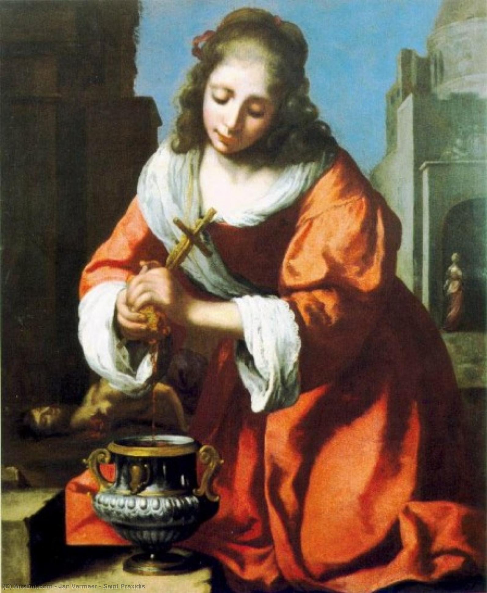 WikiOO.org - Encyclopedia of Fine Arts - Maleri, Artwork Jan Vermeer - Saint Praxidis