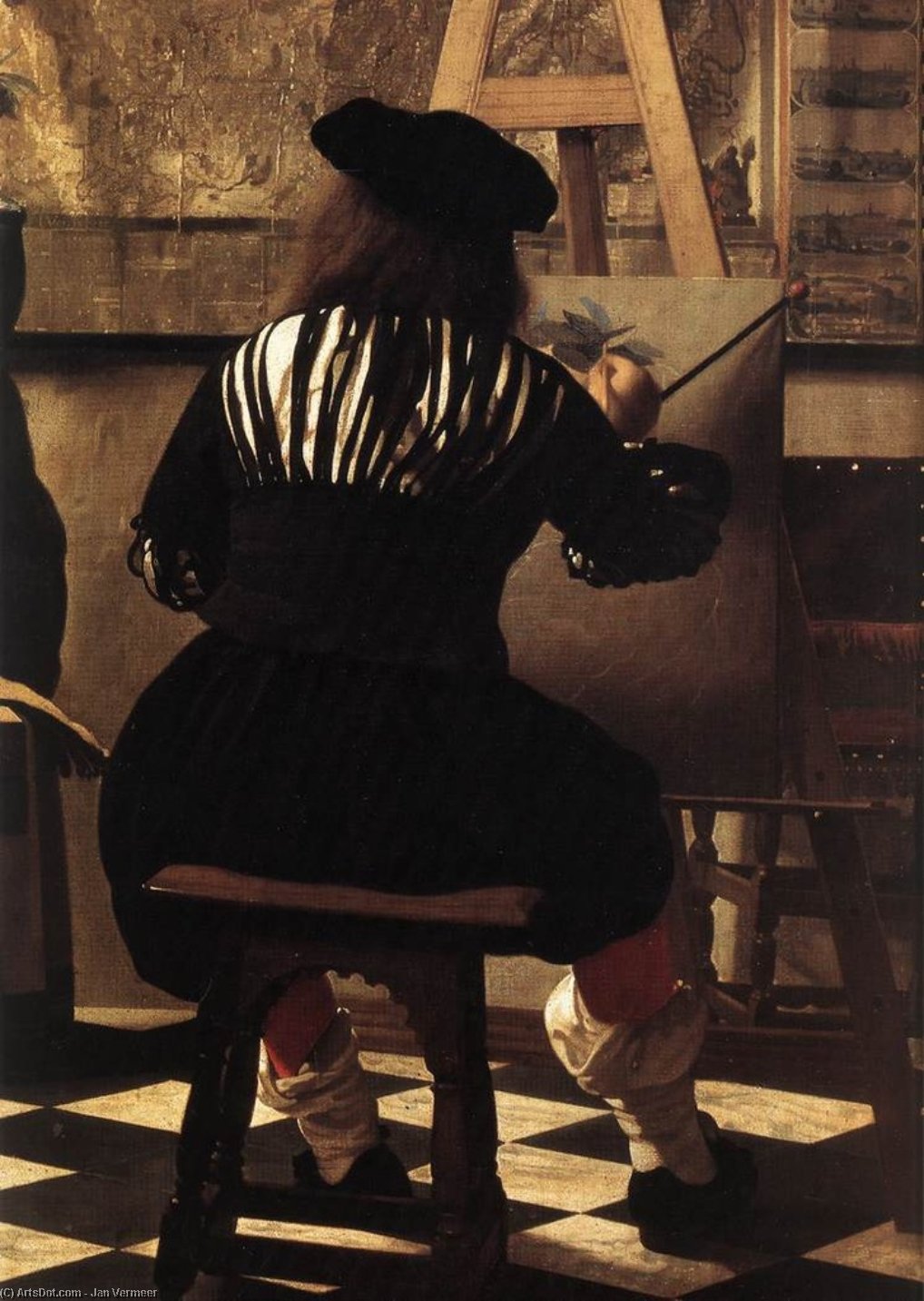 WikiOO.org - Encyclopedia of Fine Arts - Schilderen, Artwork Jan Vermeer - The Art of Painting (detail) (8)