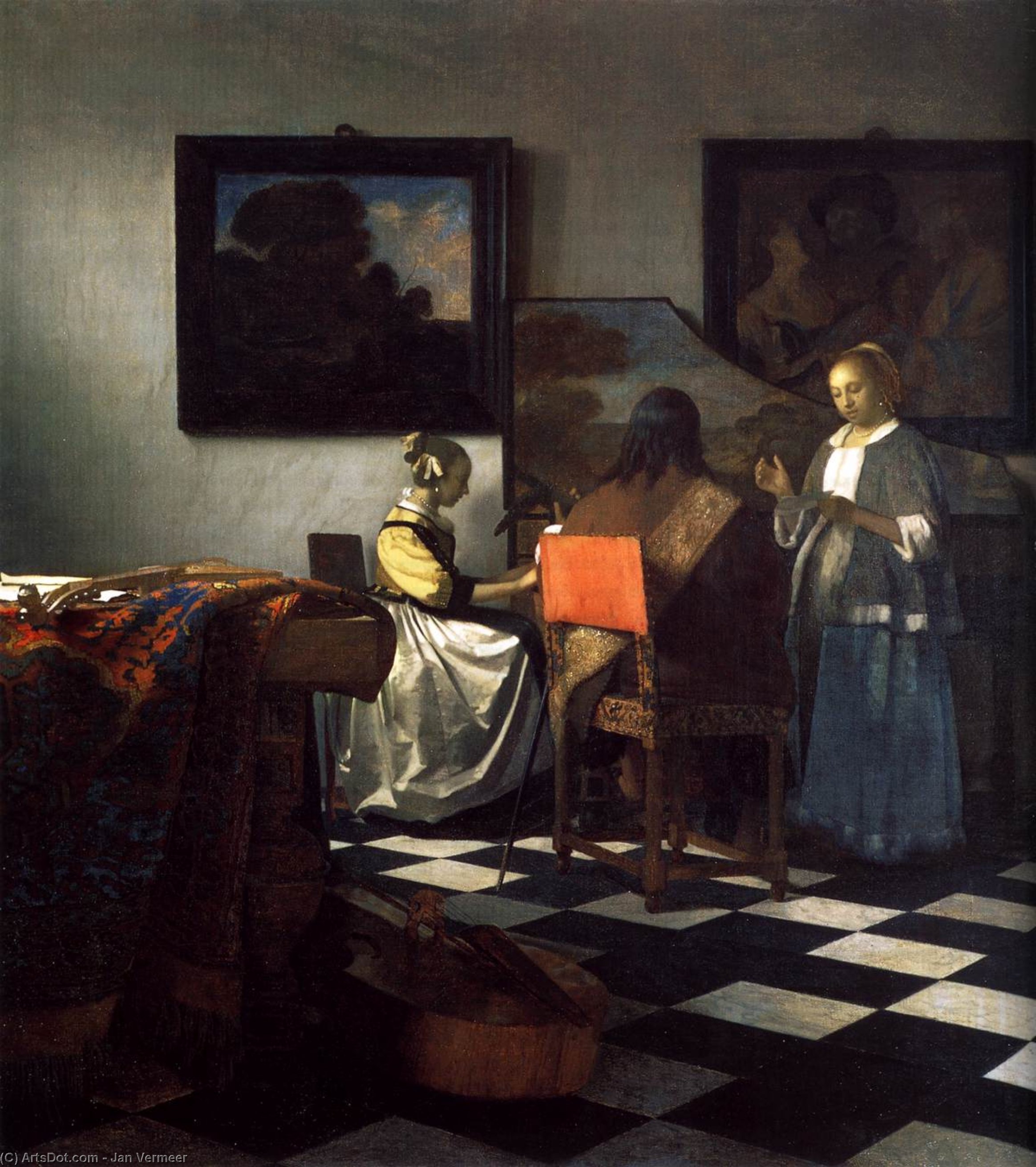 Wikioo.org – La Enciclopedia de las Bellas Artes - Pintura, Obras de arte de Jan Vermeer - el concierto