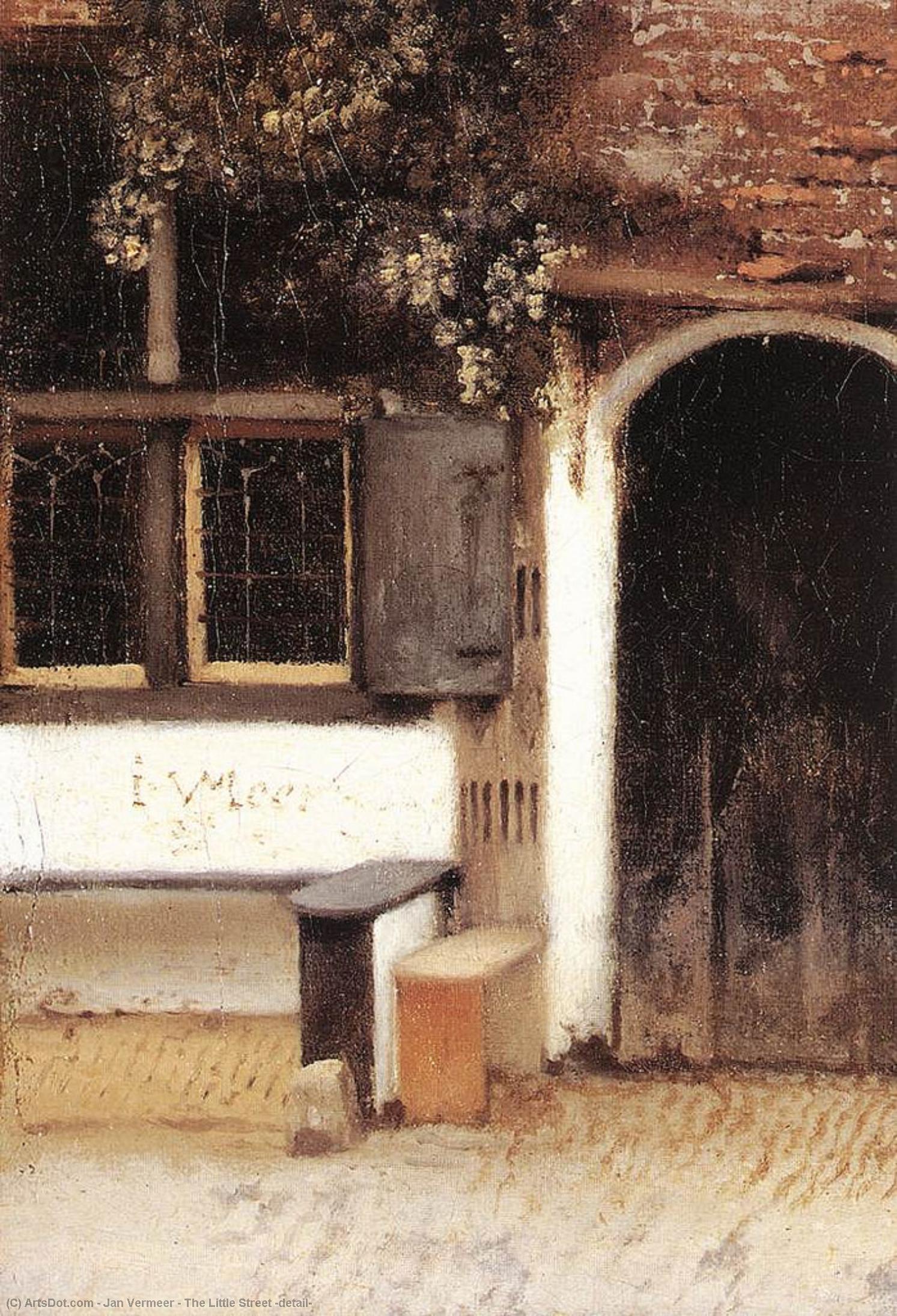 Wikioo.org – La Enciclopedia de las Bellas Artes - Pintura, Obras de arte de Jan Vermeer - La pequeña calle Detalle