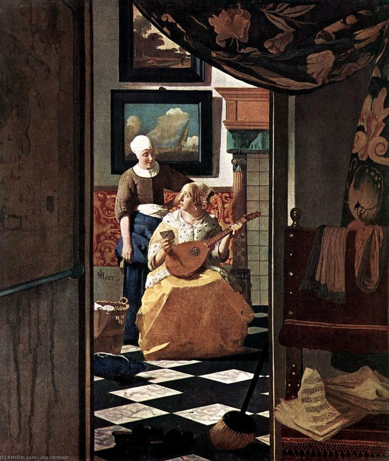 WikiOO.org - 百科事典 - 絵画、アートワーク Jan Vermeer - ザー 愛  文字